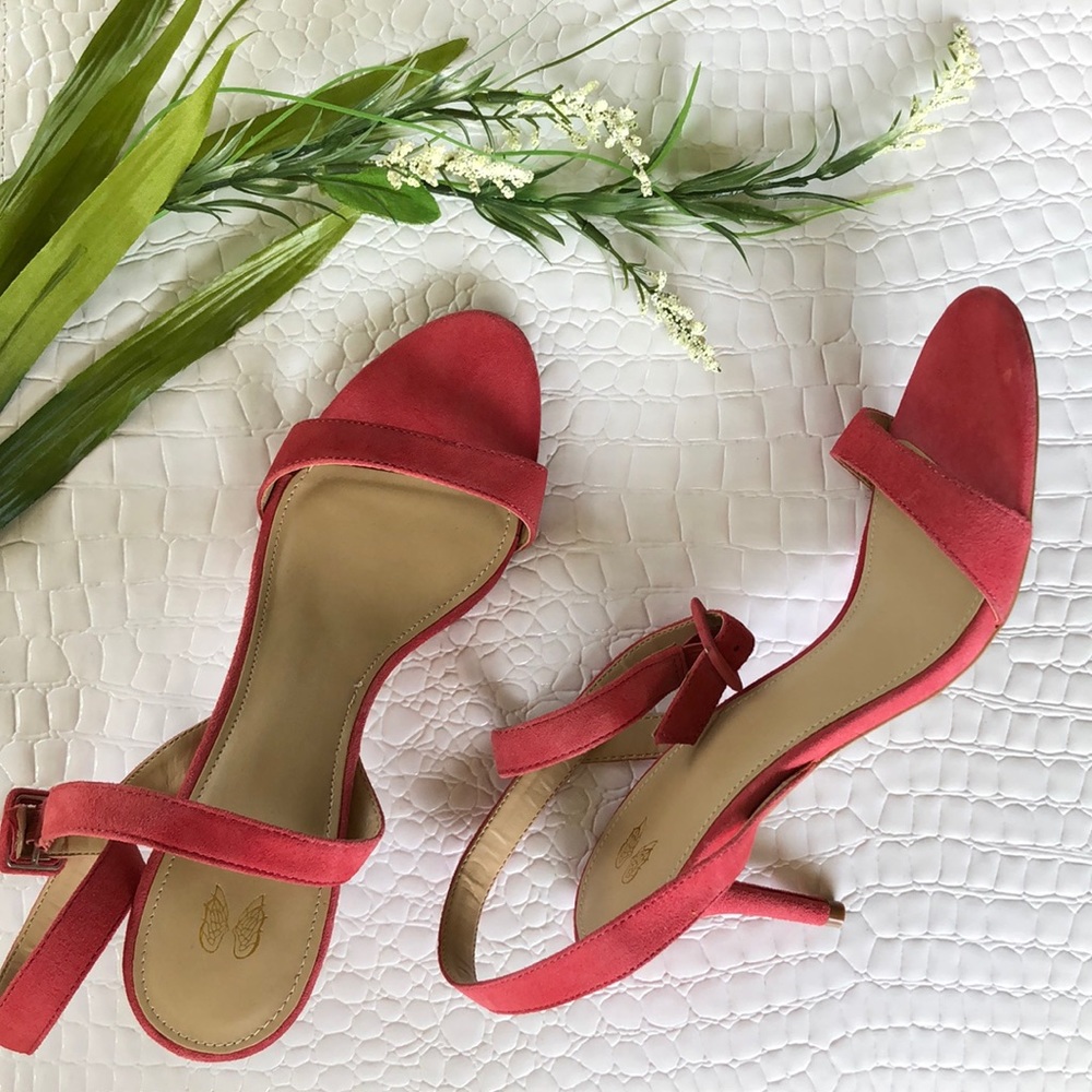 💗NEW💗Pink/Coral Genuine Suede Ankle Wrap Sandals by Victoria’s Secret - Picture 11 of 11